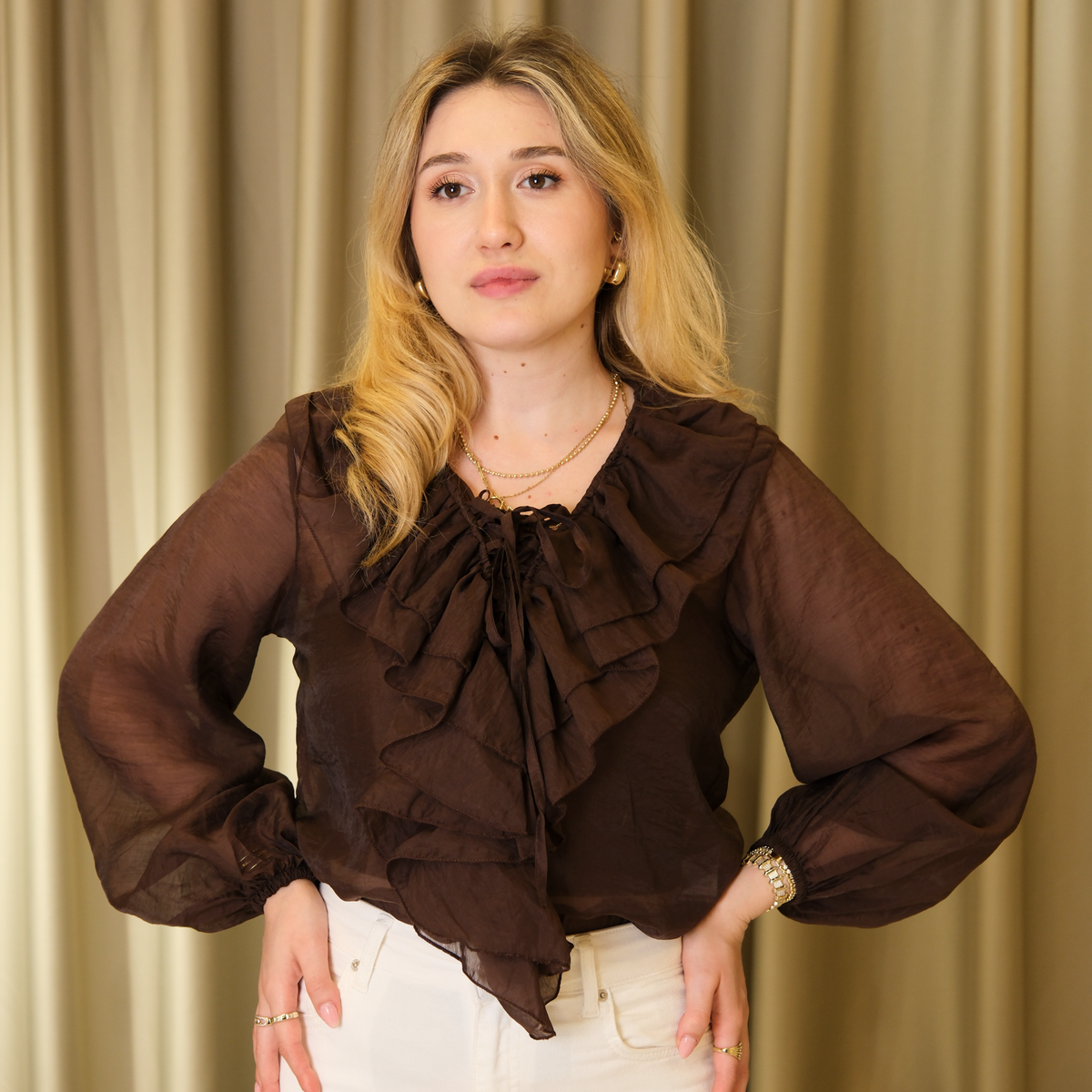 Fırfır Detaylı Şık Bluz